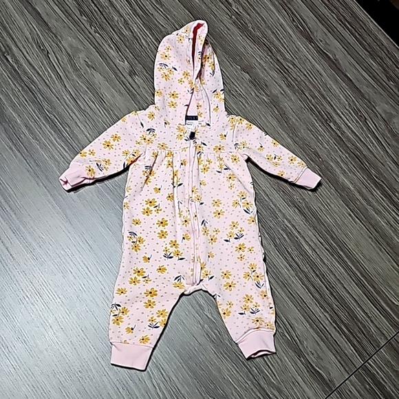 Infant Floral Hooded Full Bodysuit - Picture 1 of 7